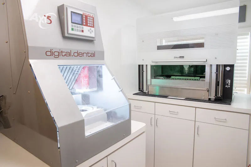 A specialized laboratory area featuring a 